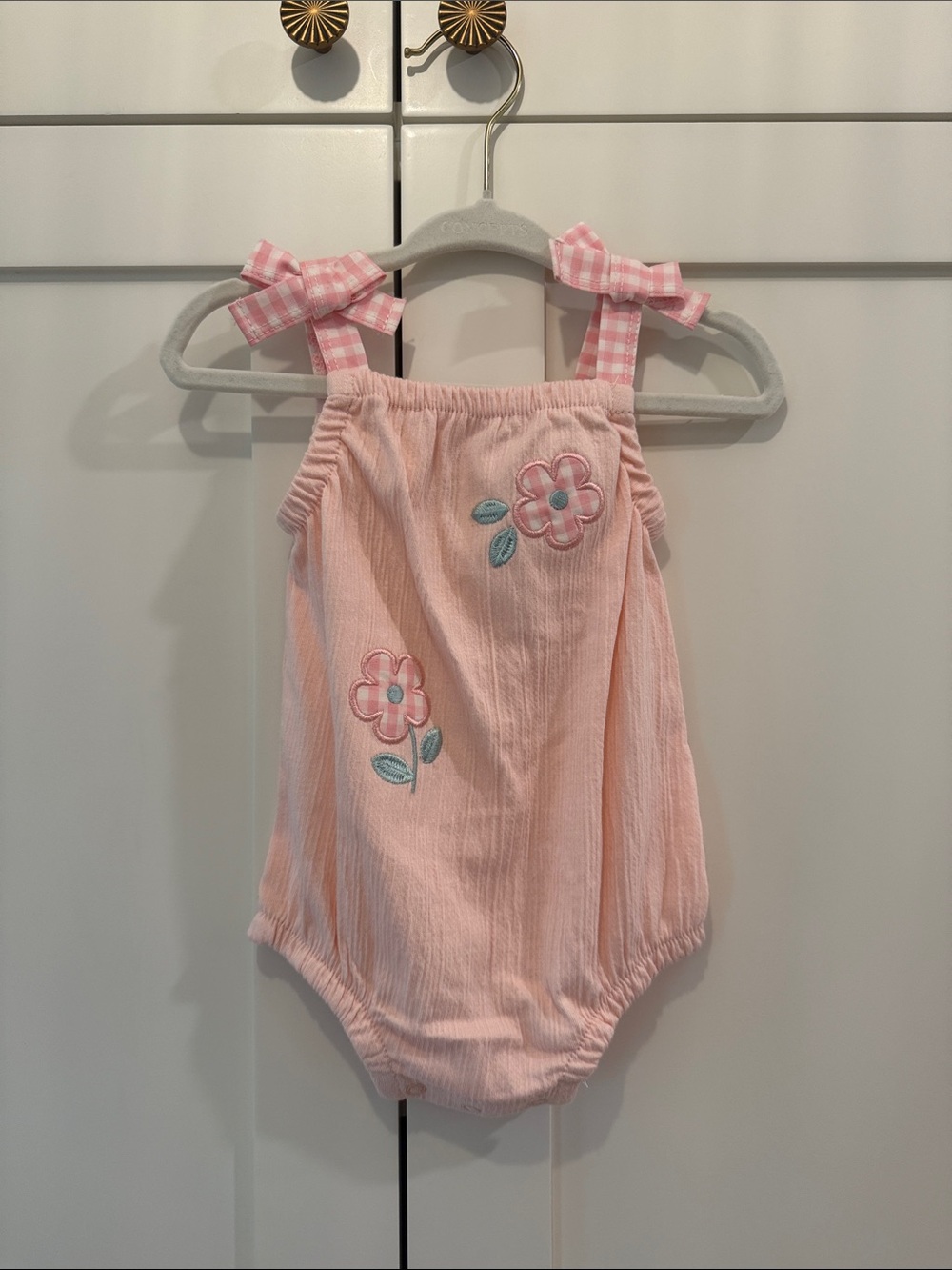 Little Lass Pink Floral Tie-Shoulder Romper